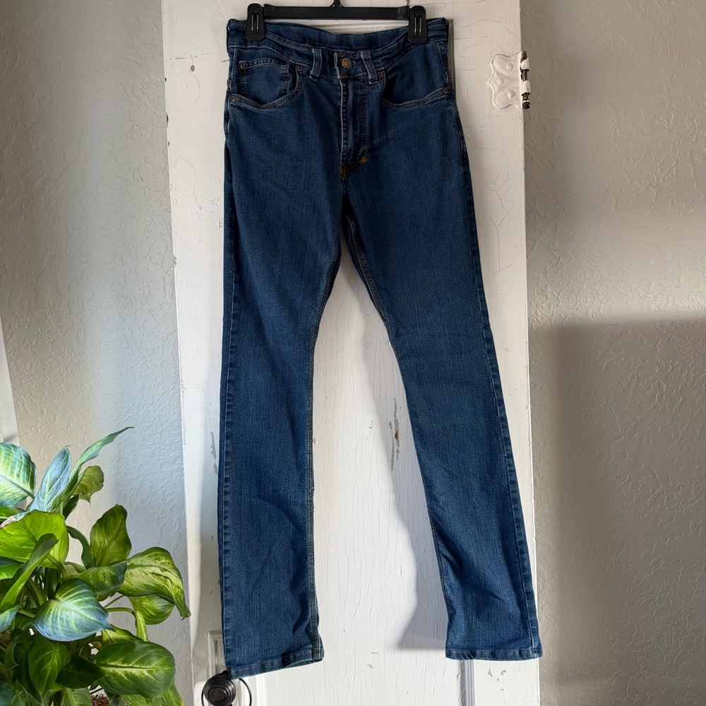 Men's Dark Blue Skinny-Straight Leg Jeans